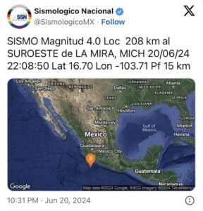 Se registran sismos en Michoacán y Oaxaca con menos de media hora de