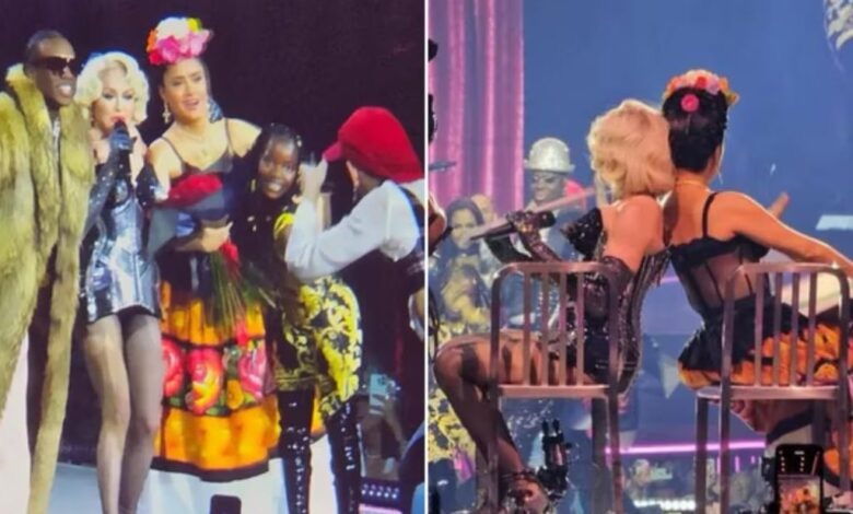 Madonna sube al escenario a Frida Kahlo encarnada en Salma Hayek