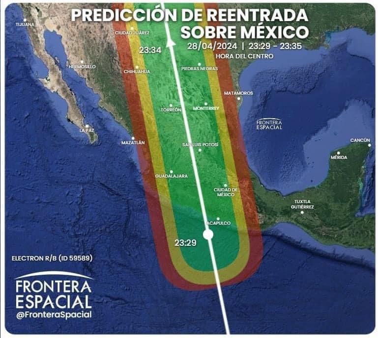 Alerta en México por posible reentrada de los restos un cohete Electron