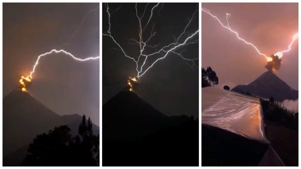¡Maravilla de la naturaleza! Rayo impacta el Volcán de Fuego en Guatemala: VIDEO