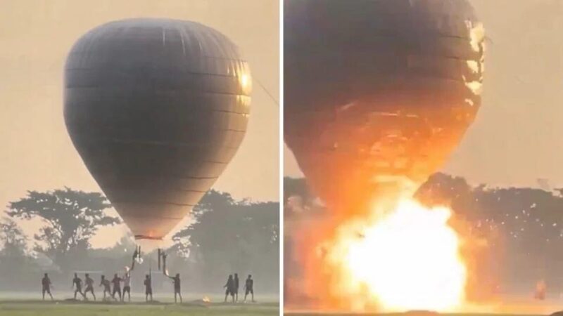 Cuatro adolescentes resultan heridos tras explotar globo aerostático