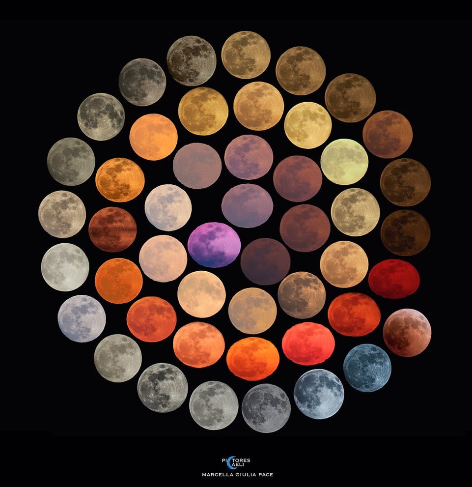 Los 48 colores de la luna capturados durante 10 años por la fotógrafa italiana Marcella Julia Pace