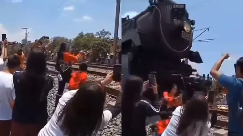 Una selfie con «La Emperatriz» locomotora de vapor le costó la vida