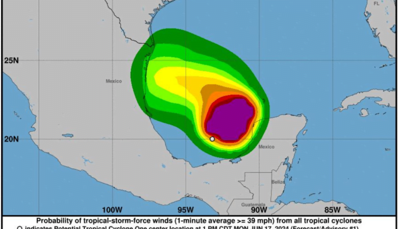 Activan protocolos de alerta y protección a la población ante Potencial Ciclón Tropical Uno en varios estados de México