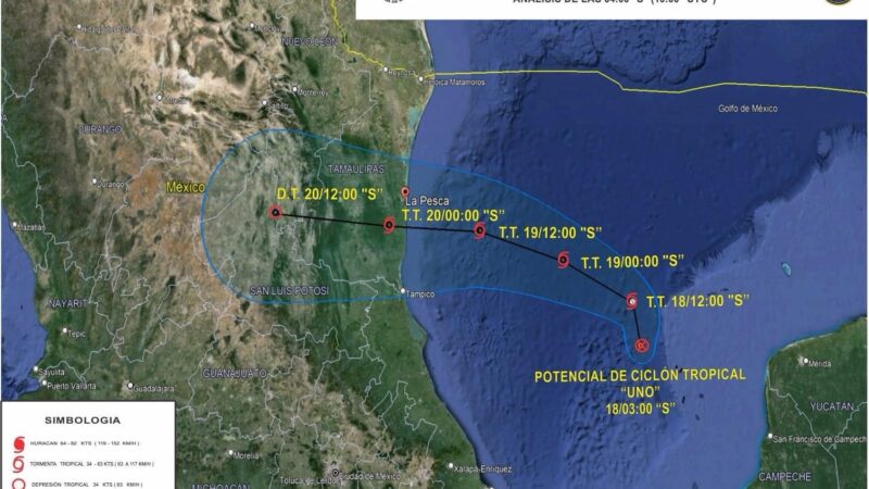 Ciclón tropical Uno; trayectoria y evolución a tormenta ‘Alberto’