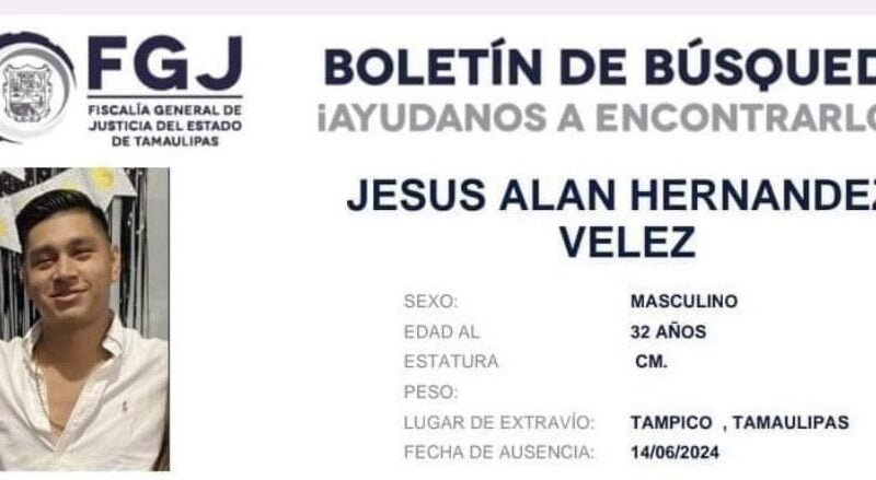 Joven médico originario de Matamoros desaparece en Tampico, Tamaulipas