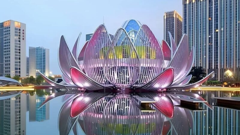 Como una flor en medio del desierto, el edificio Lotus en Wujin, China