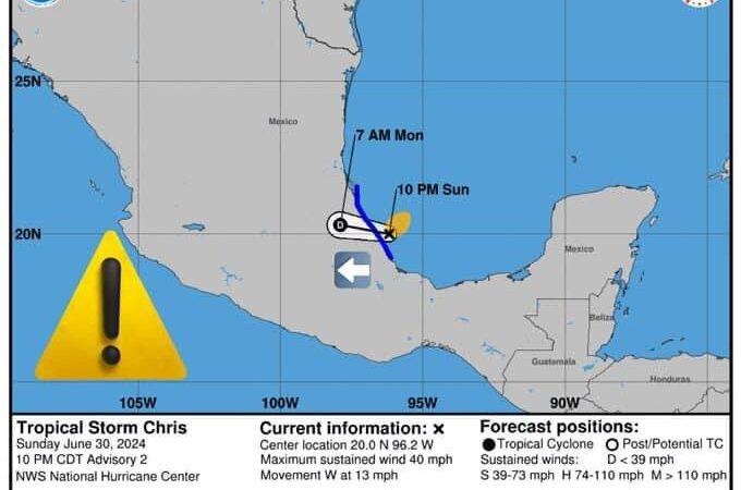Depresión tropical tres se convierte en Tormenta «Chris» frente a costas de Veracruz, México