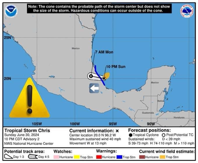 Depresión tropical tres se convierte en Tormenta «Chris» frente a costas de Veracruz, México