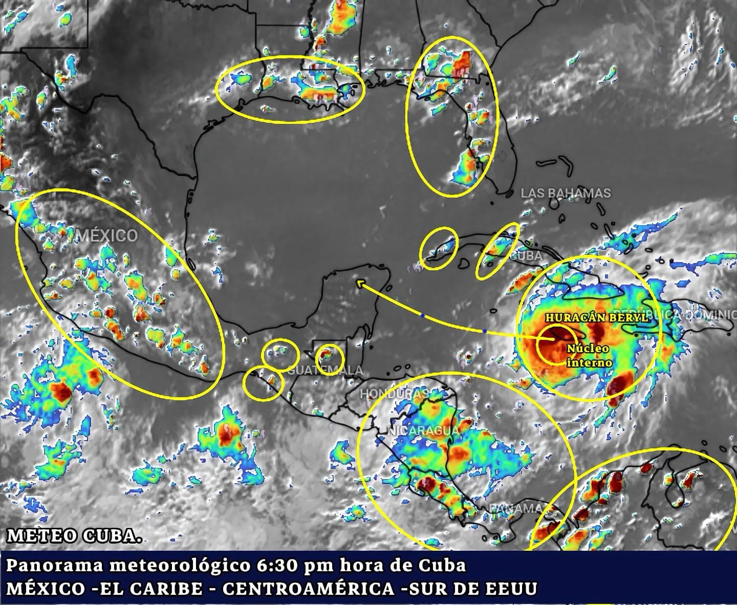 HURACÁN “BERYL”; Panorama Centroamérica – El Caribe – Colombia – Sur de EU y México