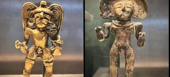 Descubren y exhiben piezas de oro halladas en el Cenote Sagrado de Chichén Itzá