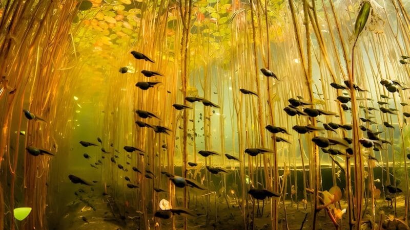 Impresionante y maravilloso el bosque submarino de renacuajos