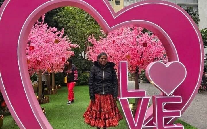 La Atleta rarámuri Lorena Ramírez participa en la celebración del año lunar chino