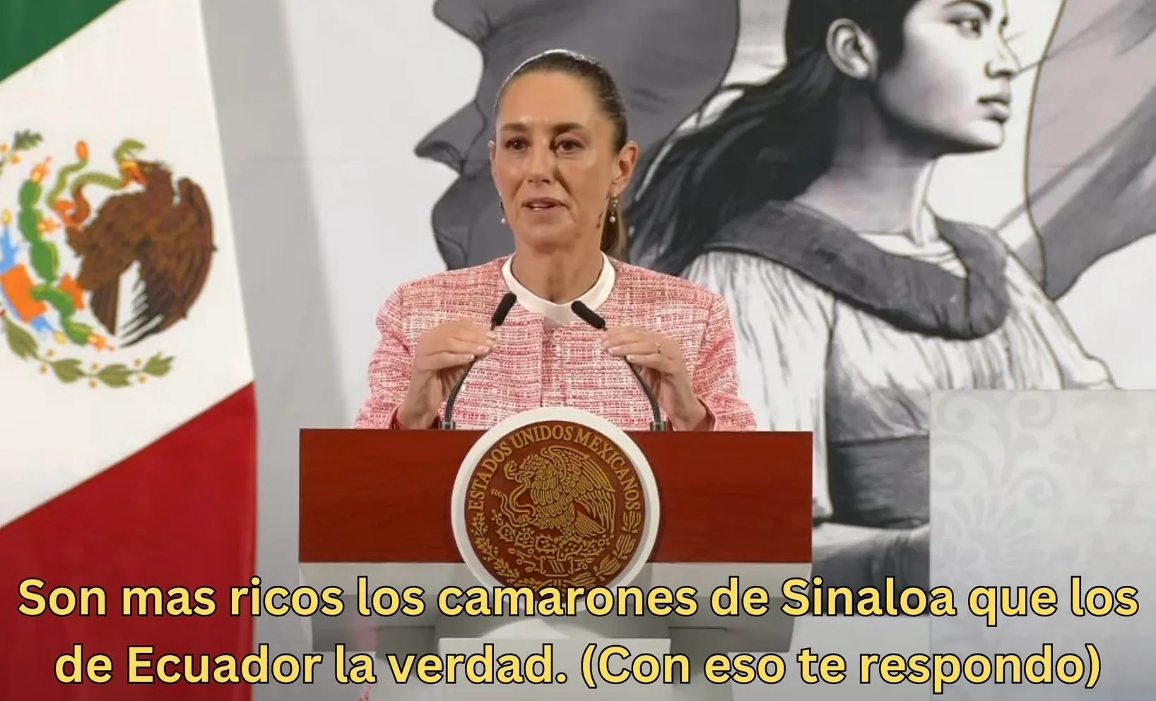 ‘Son más ricos los camarones de Sinaloa que los de Ecuador’, dice Sheinbaum tras amenaza de aranceles