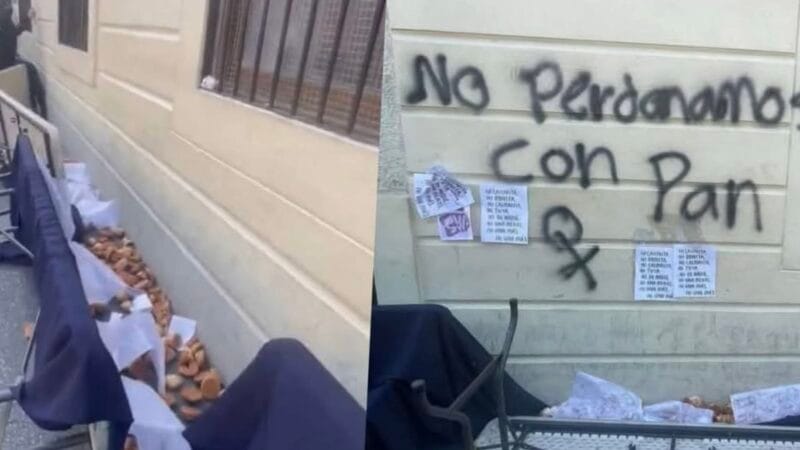 Feministas tiran pan que les ofrecía una panadería; “no perdonamos con pan”