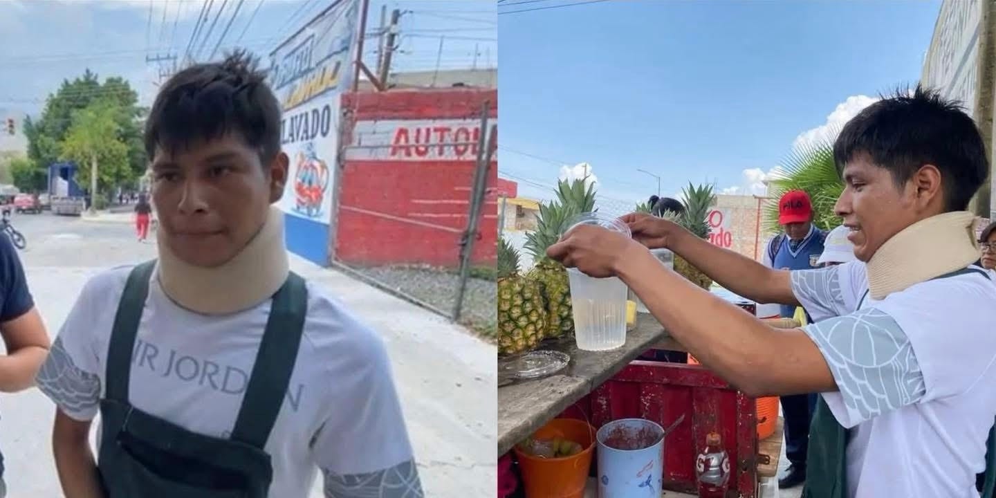 Misael «El Piñas» regresa con su puesto de frutas al lugar donde fue atacado