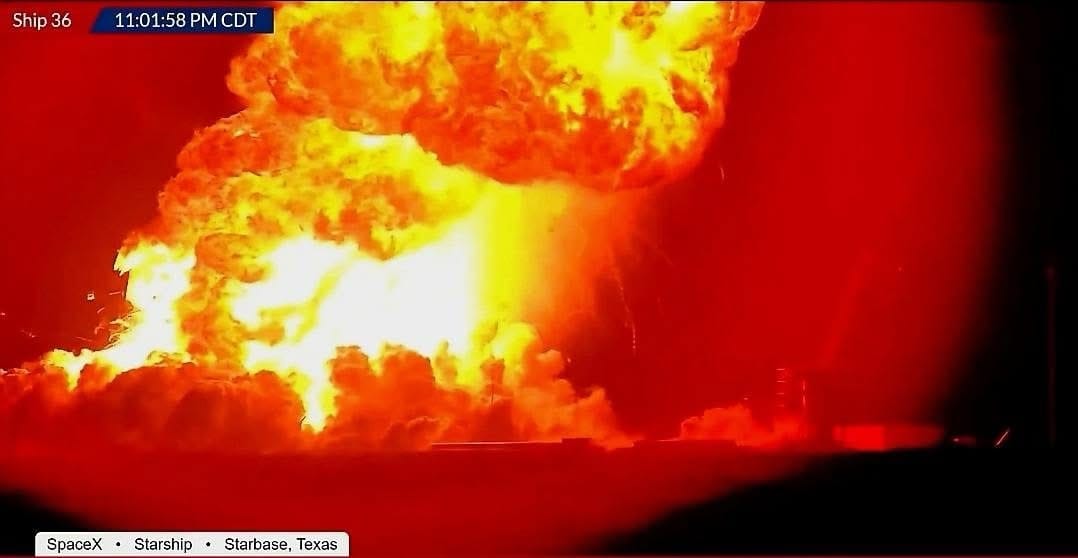 Acaba de explotar el starship 36 en Spacex