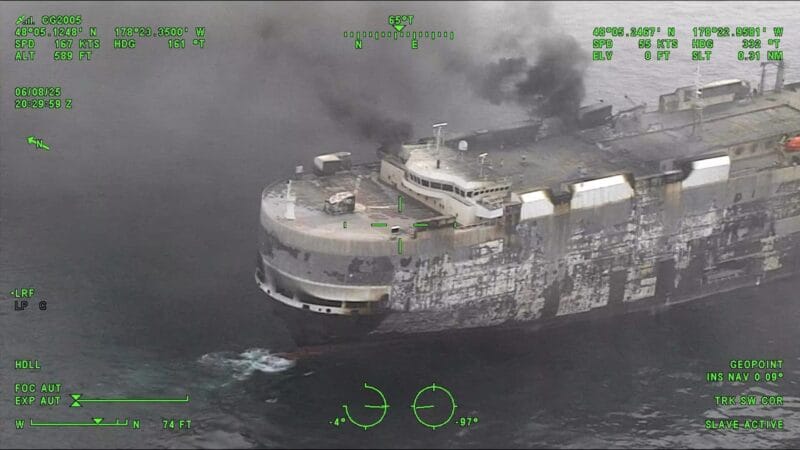 Se hunde barco con más de 3 mil autos que venían a México