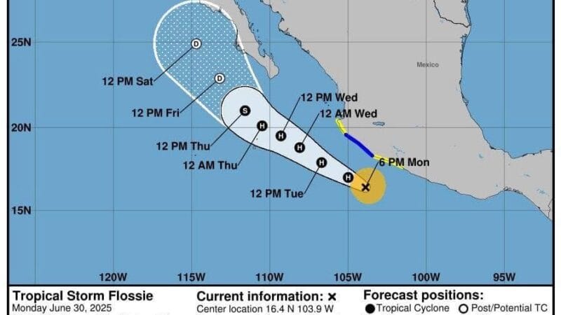 Flossie se Fortalece a Huracán Categoría 1 en su Camino Hacia Costas de México