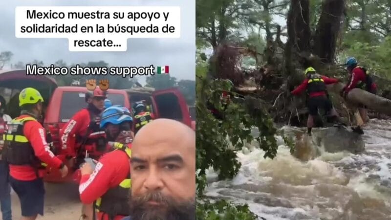 Rescatistas mexicanos llegan a Texas para apoyar en la búsqueda de desaparecidos tras inundaciones