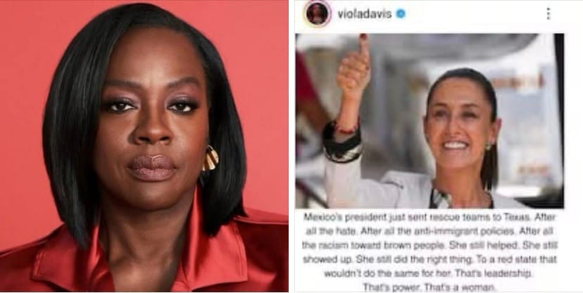 Actriz Viola Davis reconoce ayuda de Sheinbaum por inundaciones en Texas: «hizo lo correcto»
