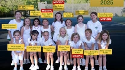 Revelan última foto de niñas antes de desaparecer arrastradas por la corriente en el Camp Mystic Texas