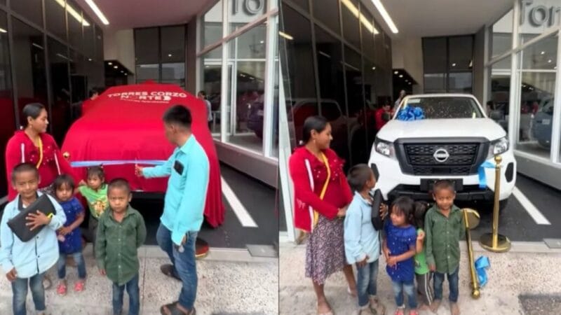 Familia indígena en Aguascalientes se compra camioneta nueva y se hacen virales