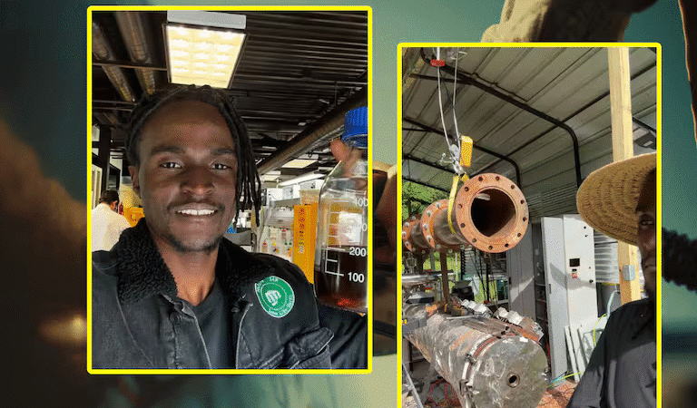 Joven inventor revela tecnología para convertir plástico en gasolina y ahora se teme por su vida