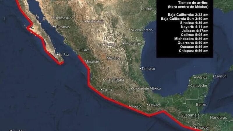 Alerta de Tsunami en costas mexicanas tras terremoto en Rusia