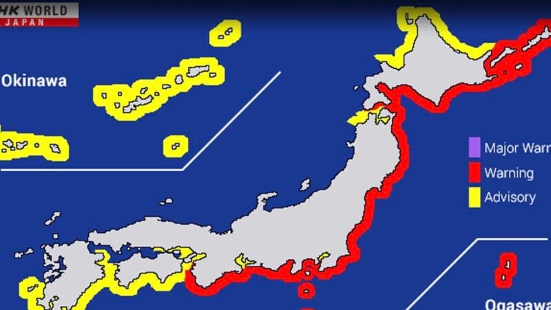 Olas de Tsunami llegan a Hokkaido, norte de Japón