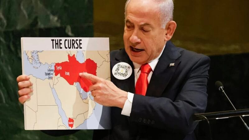 Benjamín Netanyahu en la Asamblea General de la ONU: decenas de delegados abandonaron la sala