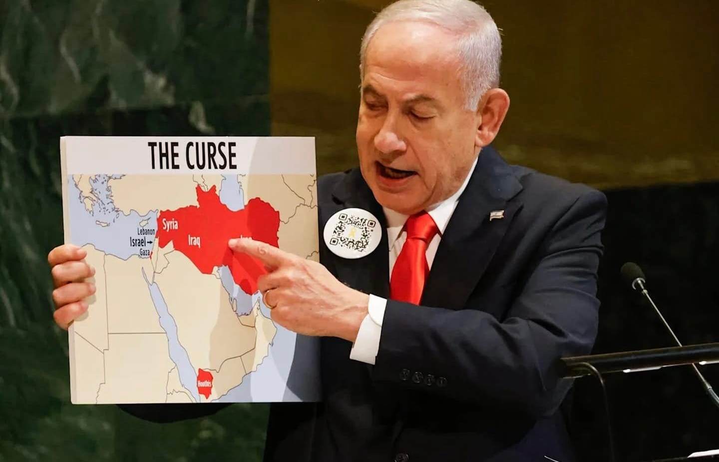 Benjamín Netanyahu en la Asamblea General de la ONU: decenas de delegados abandonaron la sala