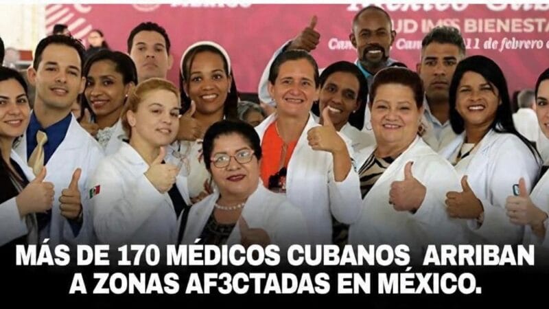 Entre agua y lodo, médicos cubanos llegan a Pahuatlán con ayuda humanitaria