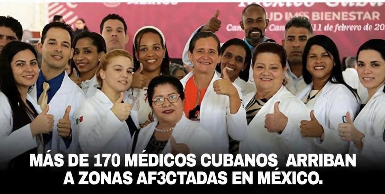 Entre agua y lodo, médicos cubanos llegan a Pahuatlán con ayuda humanitaria