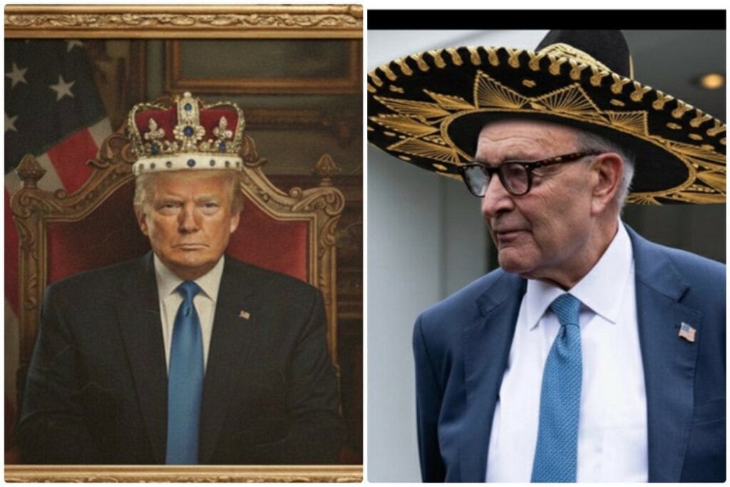 Casa Blanca responde a protestas de «No Kings»: coloca corona de rey a Trump y sombreros mexicanos a líderes demócratas