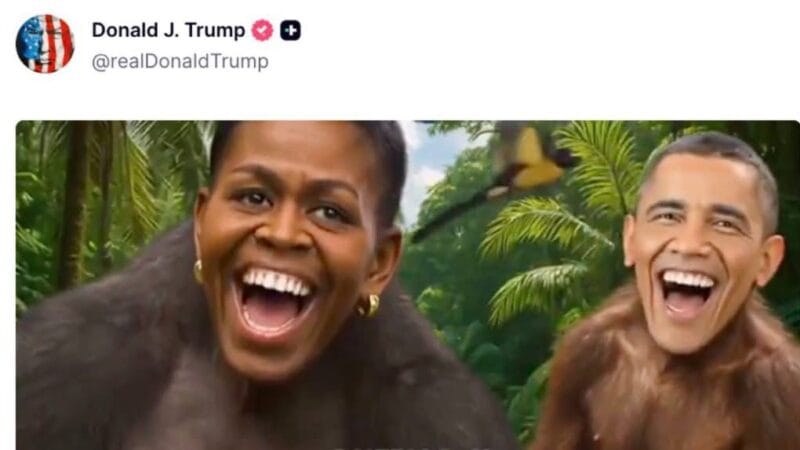 Trump desata indignación con video racista de los Obama