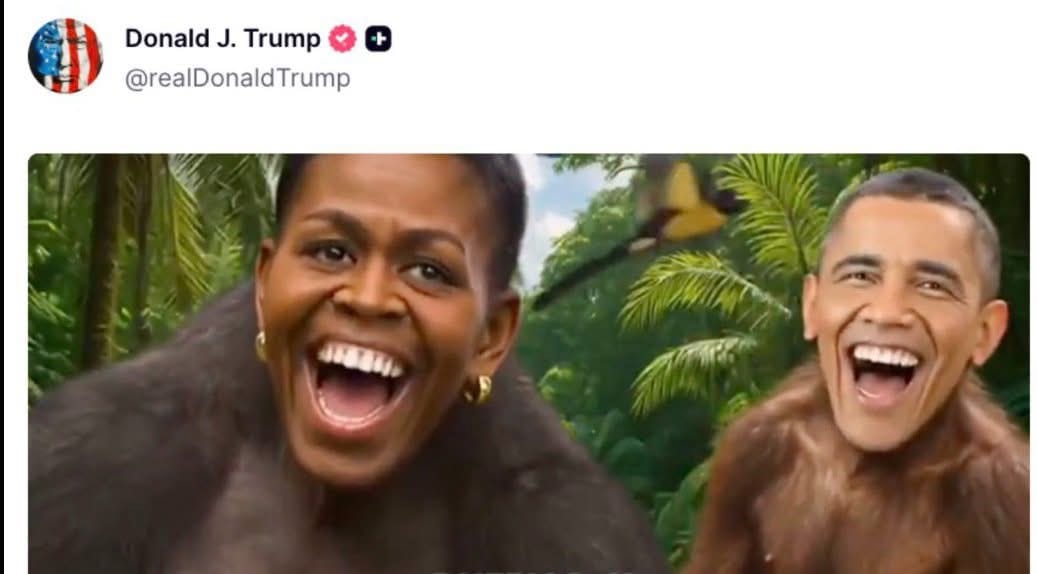 Trump desata indignación con video racista de los Obama